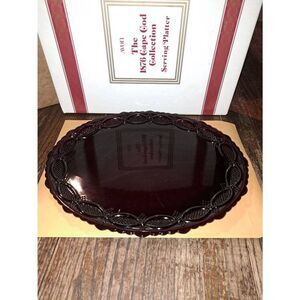 Vintage 1986 Avon Cape Cod Collection Ruby Red Cranberry Glass Serving Platter